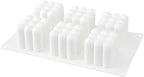 Restaurantware-6 Cavities Pastry & Baking Mold, 1 Oven-Ready 3D Mold - Flexible, Freezable, White Silicone Silicone Mold For Baking, Easy Release, For Chocolate, Cheesecake, Jelly, Or Mousse