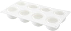 Restaurantware-Pastry Tek 8 Cavities Ball Mold, 1 Oven-Ready Chocolate Mold - Flexible, Freezable, White Silicone Baking Mold, Easy Release, For Making Candies or Chocolates