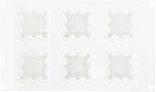 Restaurantware-6 Cavities Pastry & Baking Mold, 1 Oven-Ready 3D Mold - Flexible, Freezable, White Silicone Silicone Mold For Baking, Easy Release, For Chocolate, Cheesecake, Jelly, Or Mousse