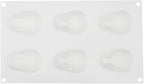 Pastry Tek 6 Cavities Chocolate Bunny Mold, 1 Oven-Ready Easter Candy Mold - Flexible, Freezable, White Silicone Bunny Pan, Easy Release, For Baking - Restaurantware