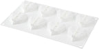 Pastry Tek 8 Cavities Diamond Heart Molds, 10 Oven-Ready Geometric Heart Molds - Flexible, Freezable, White Silicone Heart Baking Molds, Easy Release, For Baking - Restaurantware