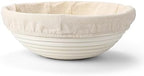 Saint Germain Bakery Premium Round Bread Banneton Basket with Liner - Perfect Brotform Proofing Basket for Making Beautiful Bread (9 inch)
