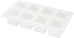 Pastry Tek 8 Cavities Square Cupcake Pans, 10 Oven-Ready Square Molds - Flexible, Freezable, White Silicone Petit Four Molds, Easy Release, For Baking - Restaurantware