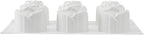 Pastry Tek 6 Cavities Rose Baking Molds, 10 Oven-Ready 3D Rose Molds - Flexible, Freezable, White Silicone Chocolate Molds, Easy Release, For Making Candies or Chocolates - Restaurantware