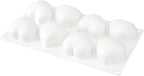 Pastry Tek 8 Cavities Heart Molds, 10 Oven-Ready Heart Pans - Flexible, Freezable, White Silicone Heart Shaped Molds, Easy Release, For Baking - Restaurantware