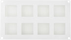 Pastry Tek 8 Cavities Square Cupcake Pans, 10 Oven-Ready Square Molds - Flexible, Freezable, White Silicone Petit Four Molds, Easy Release, For Baking - Restaurantware