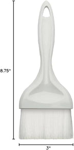 Soro Essentials- 3” Flat Nylon Pastry Basting Brush with Plastic Handle- Easy to Clean Pastry Brush Basting Brush Cooking Brush Oil and Sauce Food Brush for Baking Butter Brush Kitchen Utensil