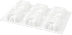 Restaurantware Pastry Tek 6 Cavity Cloud Molds, 10 Oven-Ready Bubble Cake Molds - Flexible, Freezable, White Silicone, Easy Release, For Baking