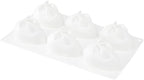 Pastry Tek 6 Cavities Chocolate Bunny Mold, 1 Oven-Ready Easter Candy Mold - Flexible, Freezable, White Silicone Bunny Pan, Easy Release, For Baking - Restaurantware