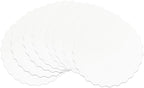 qiqee 8 Inch White Wave Cake Boards Round 50-Packs Circles Rounds Base Food-Grade Cardboard Wave Cake Plate（Thinner But Stronger）