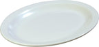 Carlisle FoodService Products Kingline Plastic Oval Platter Oval Tray for Home and Restaurant, Melamine, 12 x 9 Inches, White