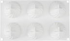 Pastry Tek 6 Cavities Spiral Silicone Mold, 1 Oven-Ready Spiral Mold - Flexible, Freezable, White Silicone Spiral Jello Mold, Easy Release, For Baking - Restaurantware