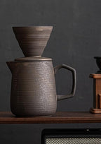 Pour Over Coffee Maker,Ceramic Coffee Maker With 100 pcs Paper Filter，16oz/480ml Pour Over Coffee Dripper (Retro gold)