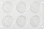 Pastry Tek 6 Cavities Mini Bundt Cake Pans, 10 Oven-Ready Mini Fluted Tube Cake Pans - Flexible, Freezable, White Silicone Baking Molds, Easy Release, For Baking Cupcakes or Donuts - Restaurantware