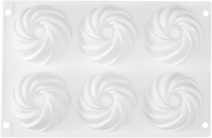 Pastry Tek 6 Cavities Mini Bundt Cake Pan, 1 Oven-Ready Mini Fluted Tube Cake Pan - Flexible, Freezable, White Silicone Baking Mold, Easy Release, For Baking Cupcakes or Donuts - Restaurantware