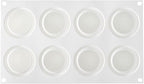 Restaurantware-Pastry Tek 8 Cavities Ball Mold, 1 Oven-Ready Chocolate Mold - Flexible, Freezable, White Silicone Baking Mold, Easy Release, For Making Candies or Chocolates