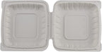 TIYA Clamshell Food Containers - White Bulk 150 Pack, 8x8 in - BPA-Free Plastic To-Go Containers - Microwavable, Hinged, Tall Reusable Clamshells - Great for Meal Prep
