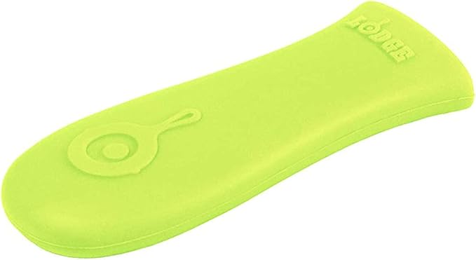 Lodge Silicone Hot Handle Holder - Dishwasher Safe Hot Handle Holder Designed for Lodge Cast Iron Skillets 9 Inches+ w/Keyhole Handle - Reusable Heat Protection Up to 500° - Green