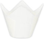 Jumbo Extra Large size White Tulip Baking Cups 2-1/4"(Base diameter) x 3-3/4"(Wall height) Greaseproof paper baking cupcake Muffin liners, Case of 130 pcs