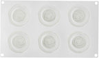Pastry Tek 6 Cavities Rose Baking Molds, 10 Oven-Ready 3D Rose Molds - Flexible, Freezable, White Silicone Chocolate Molds, Easy Release, For Making Candies or Chocolates - Restaurantware
