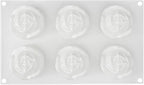 Pastry Tek 6 Cavities Rose Baking Molds, 10 Oven-Ready 3D Rose Molds - Flexible, Freezable, White Silicone Chocolate Molds, Easy Release, For Making Candies or Chocolates - Restaurantware
