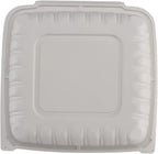 TIYA Clamshell Food Containers - White Bulk 150 Pack, 9x9 in - BPA-Free Plastic To-Go Containers - Microwavable, Hinged, Tall Reusable Clamshells - Great for Meal Prep