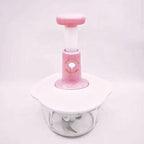 Manual vegetable Cutter Chopper, food processor Large 1.5L Bowl Effortless Meat Mincer Fruits and Herbs Chopper Garlic Onion Hand Press Manual Food Chopper (Pink)