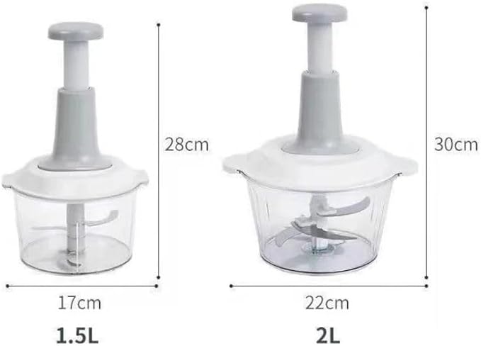 Manual vegetable Cutter Chopper, food processor Large 1.5L Bowl Effortless Meat Mincer Fruits and Herbs Chopper Garlic Onion Hand Press Manual Food Chopper (Pink)