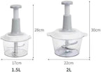 Manual vegetable Cutter Chopper, food processor Large 1.5L Bowl Effortless Meat Mincer Fruits and Herbs Chopper Garlic Onion Hand Press Manual Food Chopper (Pink)