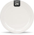 Stoneware Narrow Rim Commercial Grade Dinnerware America White, Plate 9", Case of 24
