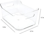 Isaac Jacobs 4-Pack Small Clear Storage Bins (9.4” x 6.7” x 4.1”) w/Handles, Plastic Box Set, Home, Office, Fridge, Freezer, Kitchen, Pantry Organization Container, BPA-Free/Food Safe (Small, 4-Pack)