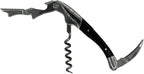 The Wine Chic Premium Professional Corkscrew Wine Opener with Elegant Wood Handle, Manual Wine Key with Foil Knife and Cap Bottle Opener for Bartenders, Waiters and Sommeliers (Black)