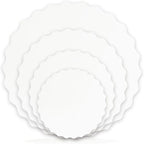 qiqee 12 Inch White Wave Cake Boards Round 15-Packs Circles Rounds Base Food-Grade Cardboard Wave Cake Plate（Thinner But Stronger）