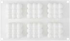 Restaurantware-6 Cavities Pastry & Baking Mold, 1 Oven-Ready 3D Mold - Flexible, Freezable, White Silicone Silicone Mold For Baking, Easy Release, For Chocolate, Cheesecake, Jelly, Or Mousse