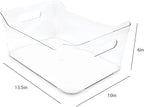 Isaac Jacobs 2-Pack Large Clear Storage Bins (13.5” x 10” x 6”) w/Handles, Plastic Box Set, Home, Office, Fridge, Freezer, Kitchen, Pantry Organization Container, BPA-Free/Food Safe (Large, 2 Pack)