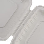 TIYA Clamshell Food Containers - White Bulk 150 Pack, 9x9 in - BPA-Free Plastic To-Go Containers - Microwavable, Hinged, Tall Reusable Clamshells - Great for Meal Prep