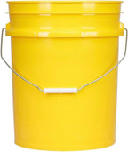 House Naturals 5 Gallon Premium HPDE Plastic Bucket - Made in USA Food Grade Storage Container, BPA Free All Purpose Pail (2, Yellow)