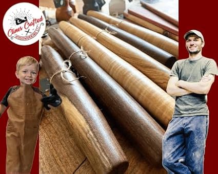 Handmade 20 French Rolling Pin for Dough - Cherry Wood Roller, Perfect Wooden Rolling Pin for Baking, Pizza, Chapati, and Tortilla. Crafted in Kentucky. Tapered