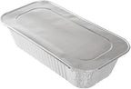 Restaurantware-LIDS ONLY: Foil Lux Foil Pan Lids Pack of 25 Oven-Ready Aluminium Tray Covers - Pans Sold Separately, Fits 1/3 Third-Size Steam Table, Foldable Edges, Freezable, Silver, Disposable