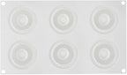 Pastry Tek 6 Cavities Donut Pans, 10 Ridge Design Donut Molds - Oven-Ready, Flexible, White Silicone Bagel Pans, Freezable, Easy Release - Restaurantware