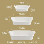 Sweejar Baking Pans Set, Ceramic 9x13 Baking Dish with Handle, Rectangular Casserole Dishes for Oven, Bakeware Sets of 3, Durable Lasagna Pan Deep for Kitchen, Banquet, Wedding Gift(Red)