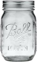 Ball Glass Mason Jar, Regular Mouth, Pint Size, 16 OZ (Pack of 3)