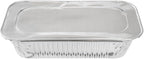 Restaurantware-LIDS ONLY: Foil Lux Foil Pan Lids Pack of 25 Oven-Ready Aluminium Tray Covers - Pans Sold Separately, Fits 1/3 Third-Size Steam Table, Foldable Edges, Freezable, Silver, Disposable