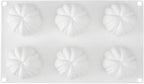 Restaurantware-Pastry Tek 6 Cavities Pumpkin Cake Mold, 1 Oven-Ready 3D Pumpkin Mold - Flexible, Freezable, White Silicone Baking Mold, Easy Release, For Baking Treats
