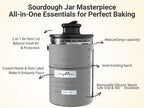 Deluxe Sourdough Starter Kit with Wood Pulp Round & Oval Bannetons & Personalized 34 oz Sourdough Starter Jar Air Flow Lid, Bread Sling Scrapers & Bag Complete Sourdough Bread Baking Supplies