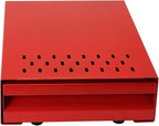 Espresso Coffee Knock Box Drawer, Stainless Steel High Bearing Capacity For Home and Commercial Use,Middle Size 13.77 x 9.84 x 3.54 inch (Red)
