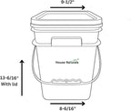 House Naturals 4 Gallon Square Food Grade Bucket Pail with Plastic Handles and Lid (Pack of 3) Made in USA containers (Purple)