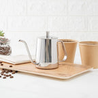 Restaurantware Restpresso 12 Ounce Gooseneck Kettle, 1 Dishwashable Pour Over Kettle - With Thermometer Hole, Non-Stick Coating, Stainless Steel Stovetop Kettle, Built-In Handle, - Restaurantware