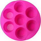 Silicone Muffin Pans for Air Fryer 7 Cavity Muffin Tray Cupcake Pan Nonstick Brownie Cake Mold Round Pudding Recipe Tray Bakeware