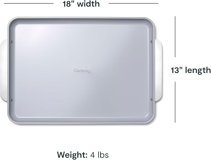 Caraway Non-Stick Ceramic Baking Sheet - Naturally Slick Ceramic Coating - Non-Toxic, PTFE & PFOA Free - Perfect for Baking, Roasting, and More - Large (18" x 13") - Perracotta
